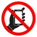 Not use mobile phone. Sign, symbol, illustration Royalty Free Stock Photo