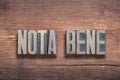 Nota bene wood Royalty Free Stock Photo