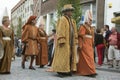 Notables from the renaissance marching through the city Royalty Free Stock Photo