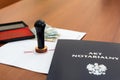 Notarial act signed by the notary