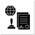 Notarial services glyph icon Royalty Free Stock Photo