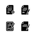 Notarized Document Business Icons Royalty Free Stock Photo
