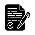 Notarized Document Solid Icon Minimal Royalty Free Stock Photo