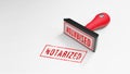 NOTARIZED rubber Stamp 3D rendering Royalty Free Stock Photo