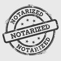 Notarized rubber stamp isolated on white. Royalty Free Stock Photo