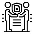 Notary agreement icon, outline style