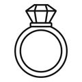 Notary gold ring icon, outline style