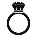 Notary gold ring icon, simple style