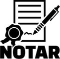 Notary with icon and german job title