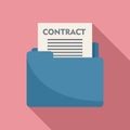 Notary mail contract icon, flat style