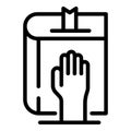 Notary oath icon, outline style