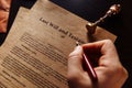 Notary public in office signing documents. Close-up Royalty Free Stock Photo