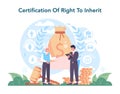 Notary service concept. Certification of a right to inherit. Professional lawyer