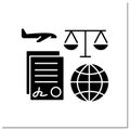 Notary services glyph icon