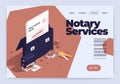 Notary Services Ianding Page Isometric Banner