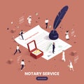 Notary Services Isometric Colored Concept