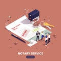 Notary Services Isometric Composition Royalty Free Stock Photo