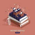 Notary Services Isometric Concept