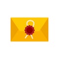 Notary testament letter icon flat isolated vector