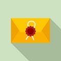 Notary testament letter icon, flat style