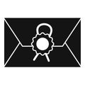 Notary testament letter icon, simple style