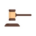 Notary wood gavel icon flat isolated vector