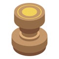 Notary wood seal icon, isometric style