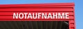 Notaufnahme means casualty or accident and emergency department in German