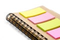 Note book with colorful note pad.