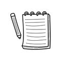 Note book doodle drawing vector illustration Royalty Free Stock Photo