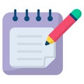 note book flat icon , photography and digital art flat vector icon Royalty Free Stock Photo