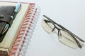 Note book pen and glasses Royalty Free Stock Photo