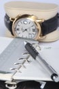 Note book, pen and watch Royalty Free Stock Photo