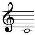 Note C DO, music staff lines G clef, solfeggio note Royalty Free Stock Photo