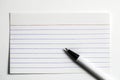 Index Card And Pen Royalty Free Stock Photo