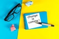 A note Changes coming in 2019 at office workplace Royalty Free Stock Photo