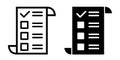 Note checklist icon. Taking note icon thin line.