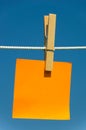 Note on a clothesline Royalty Free Stock Photo