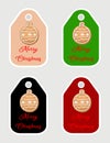 Note of cute ginger ball label illustration. Memo, paper, kindergarten, name tag, kid icon. Mery Christmas
