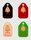 Note of cute ginger tree label illustration. Memo, paper, kindergarten, name tag, kid icon. Mery Christmas