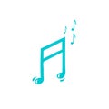 Note flat vector icon. Music sign symbol Royalty Free Stock Photo