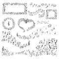 Note frames and decor music art melody or song