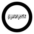 Note fret Notes icon in circle round black color vector illustration flat style image