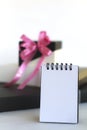 Note and Gift Box. Royalty Free Stock Photo