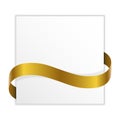 Note with golden ribbon for your text Royalty Free Stock Photo