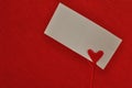 A note holder with a red heart with an empty card Royalty Free Stock Photo