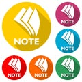 Note icon, Clean paper icon isolated with long shadow Royalty Free Stock Photo