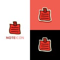 Note icon logo. Back to school cute cartoon hand drawn doodle icon sticker Royalty Free Stock Photo