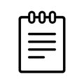 Note icon. Taking note icon thin line for web and mobile