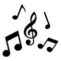 Note Icon Vector. Music illustration sign. song symbol. melody logo. For web sites Royalty Free Stock Photo